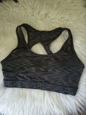 Ideology Black Heather Racerback Sports Bra